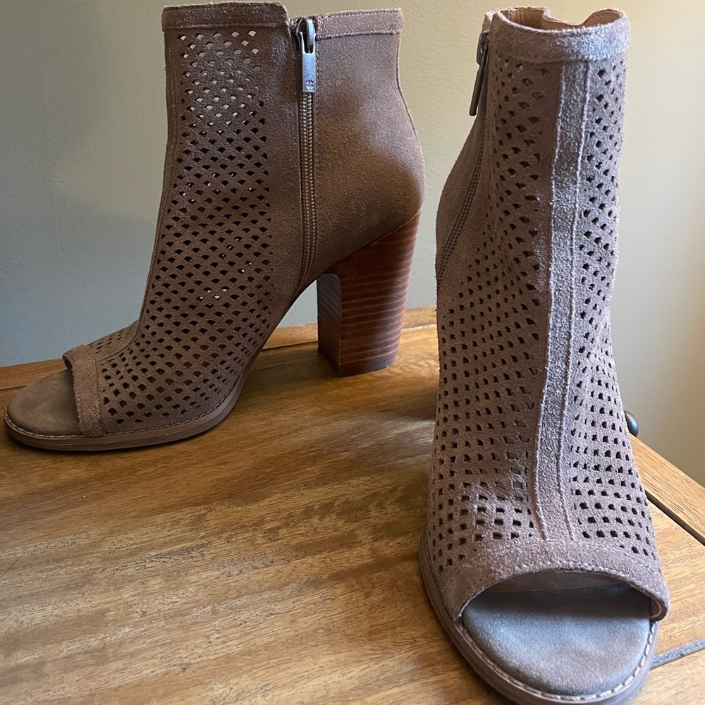 Lucky Brand Open Toe Bootie Heels